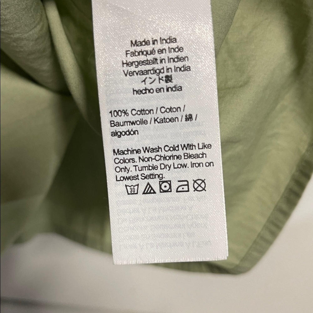 J CREW WOMENS CINCHED WAIST COTTON POPLIN DRESS GREEN 12 PETITE BG485 - Picture 7 of 9